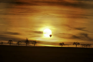 modern-3-piece-aluminium-print-sunset-with-hot-air-balloon