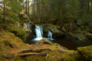 acrylic-print-small-waterfall-in-the-forest