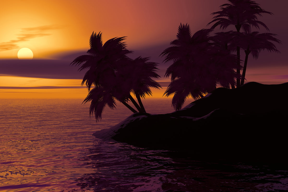 3-piece-aluminium-print-the-lonely-island-in-the-sunset
