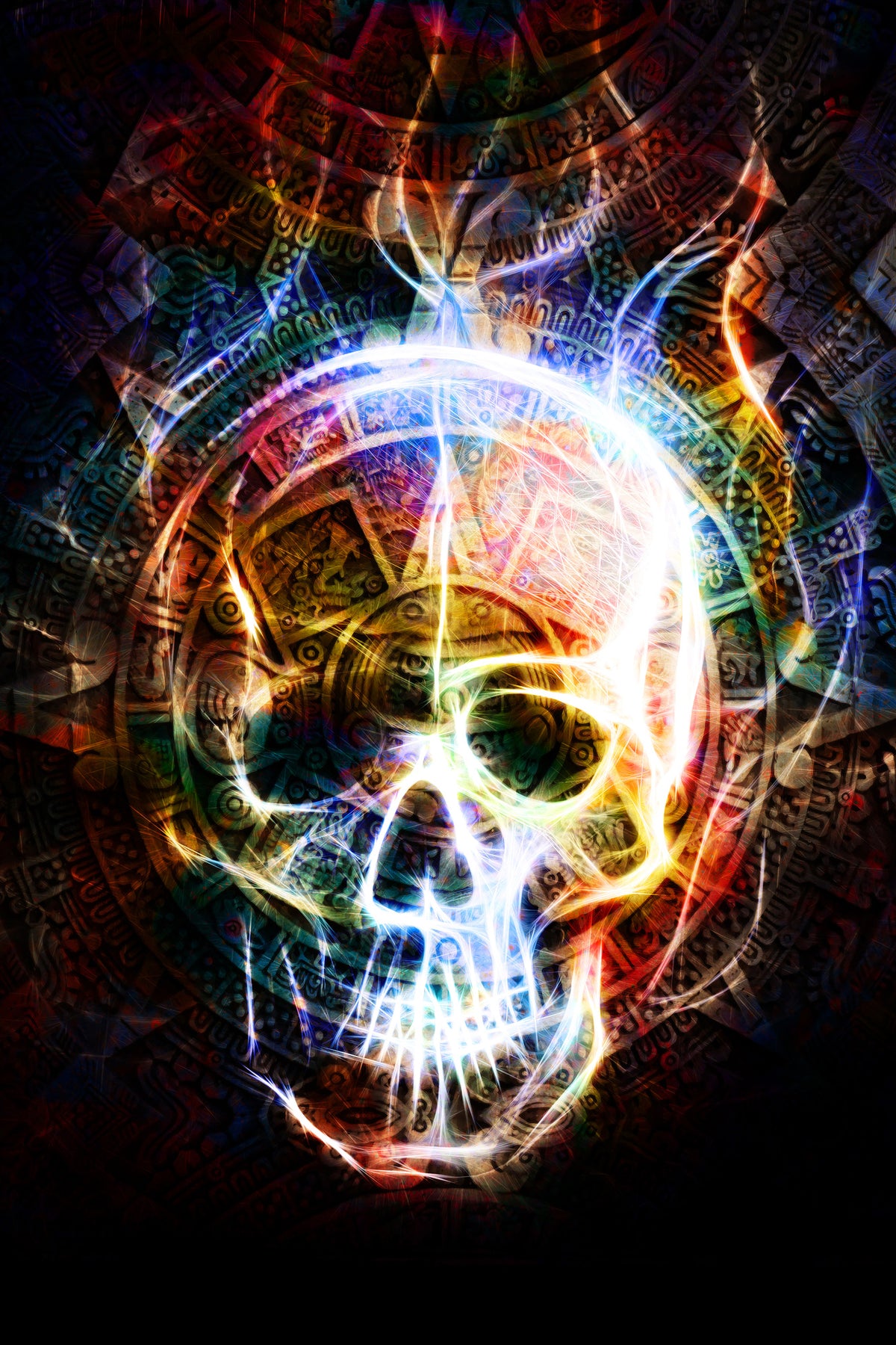 framedcanvas-print-psychedelic-skull