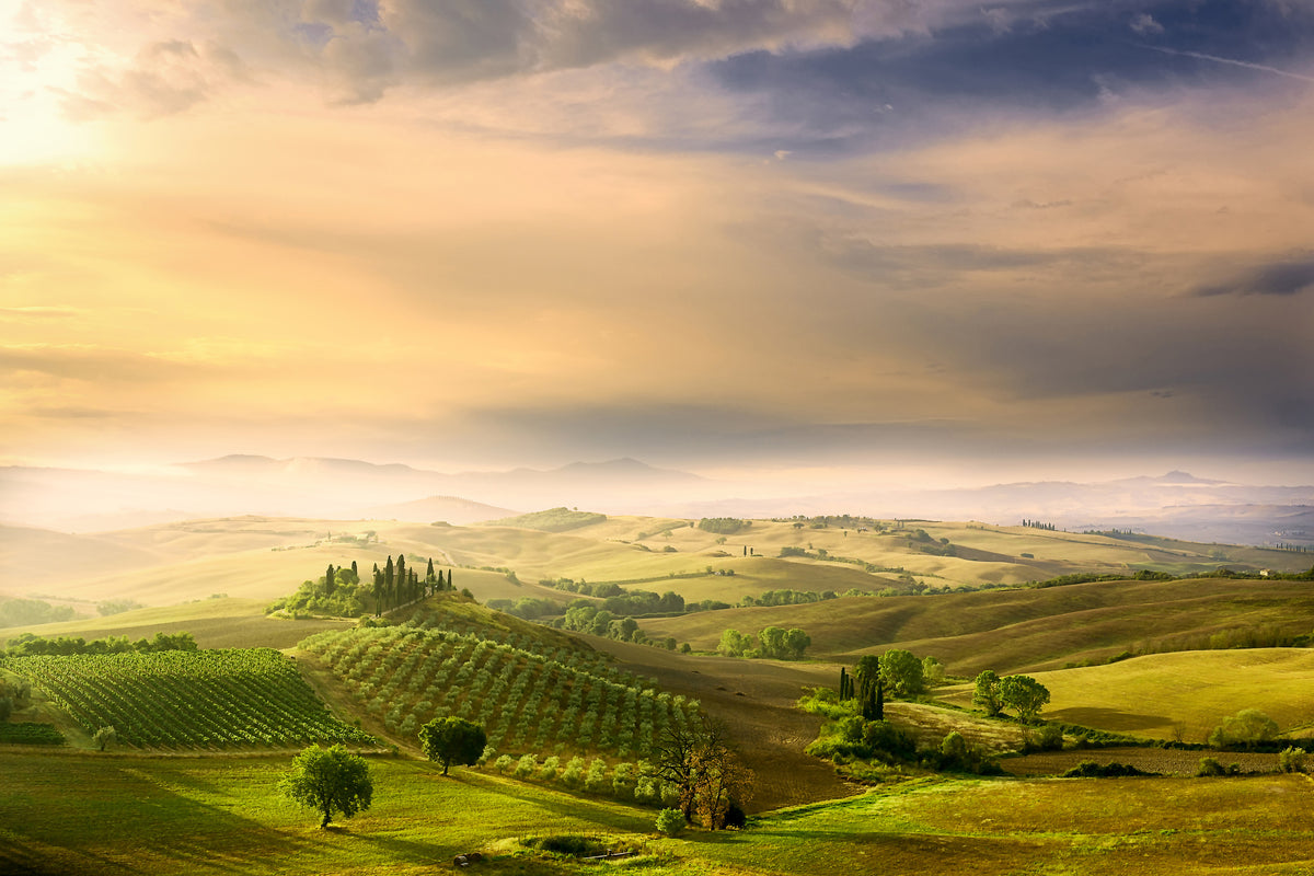 3-piece-aluminium-print-podere-belvedere-sunrise