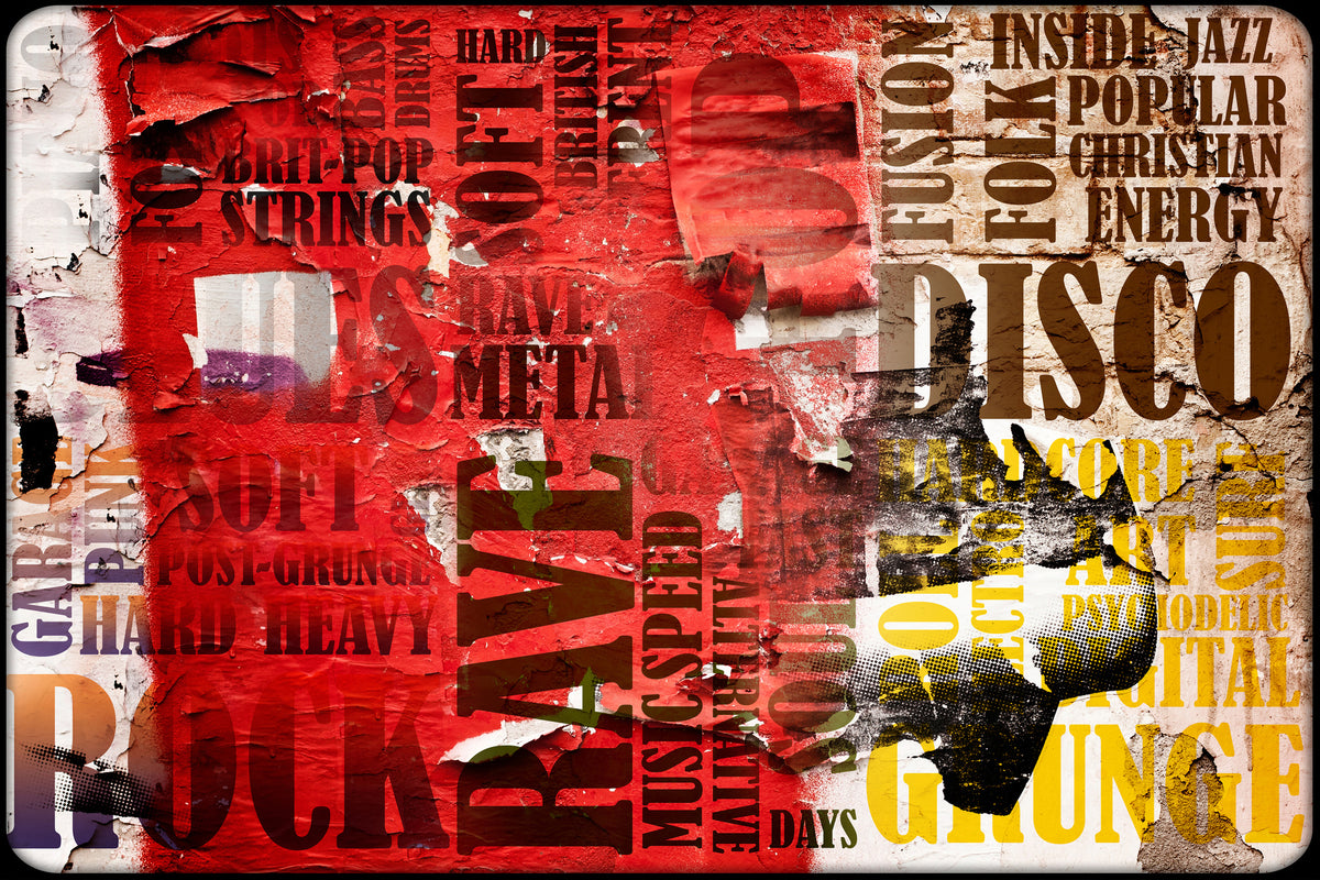 3-piece-aluminium-print-music-text-in-grunge-style