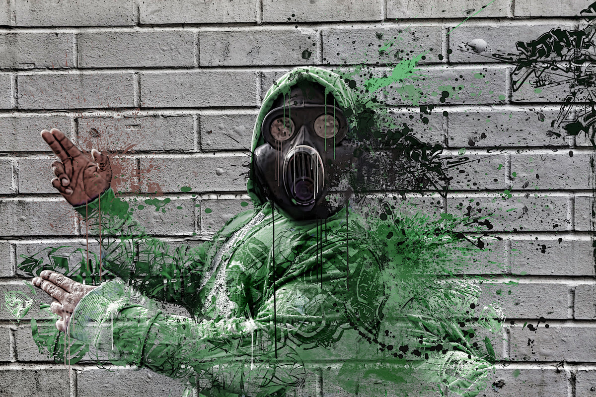 acrylic-print-graffiti-gas-mask