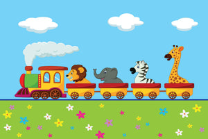 3-piece-canvas-print-animal-train
