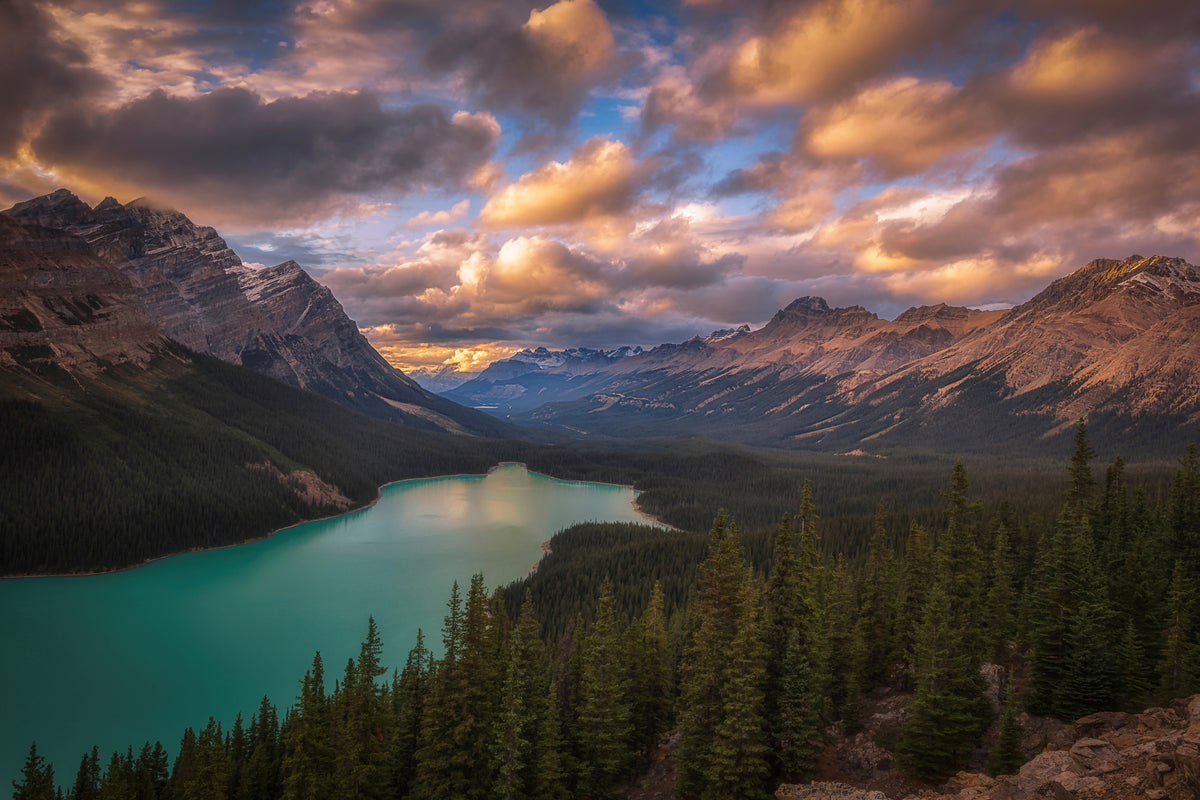 modern-3-piece-acrylic-print-peyto-lake-at-dusk