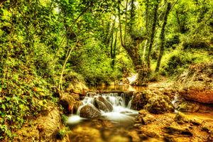 modern-3-piece-acrylic-print-waterfall-in-the-forest