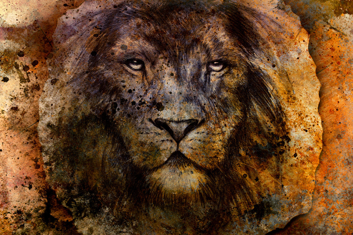 3-piece-canvas-print-portrait-of-a-lion-ii