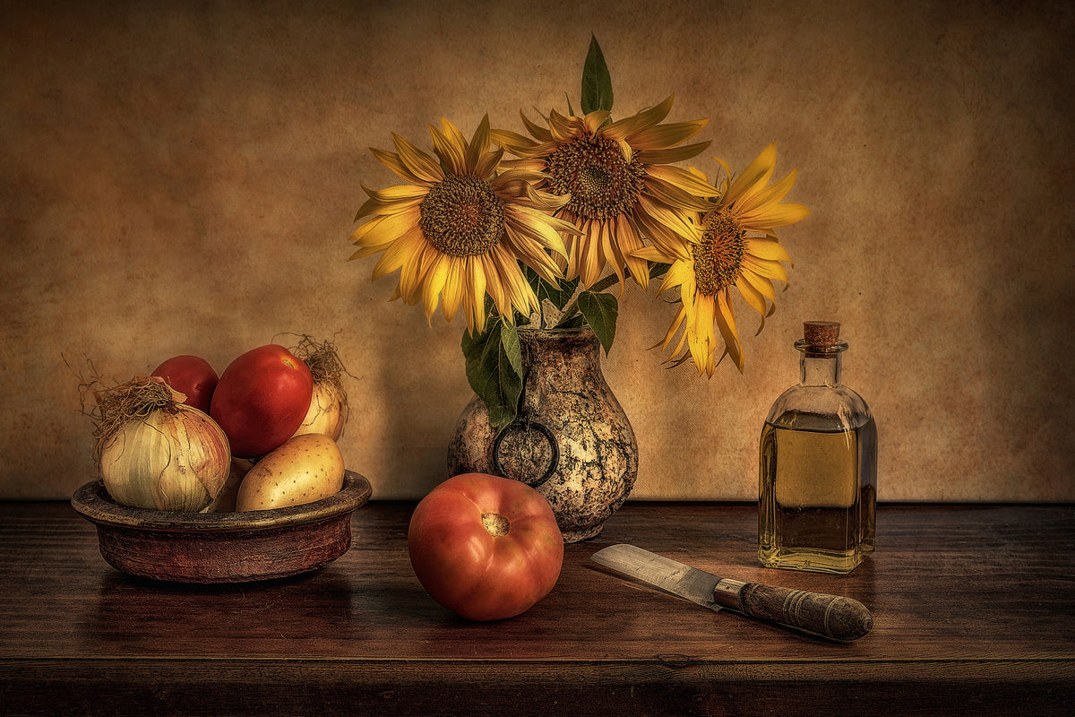 3-piece-aluminium-print-girasoles-en-la-cocina