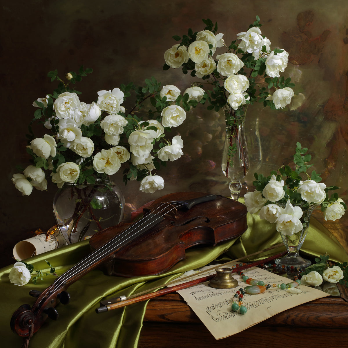 9-piece-aluminium-print-still-life-with-violin-and-flowers