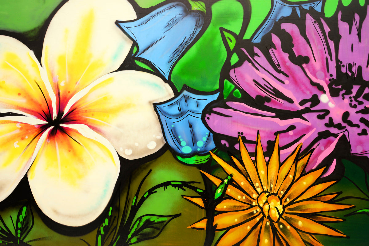 modern-3-piece-aluminium-print-graffiti-flowers