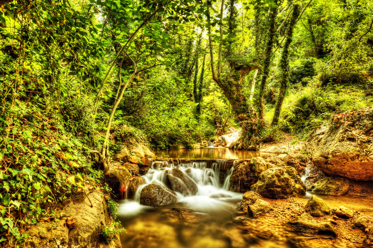modern-3-piece-canvas-print-waterfall-in-the-forest