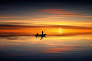 framedposter-print-boat-in-the-golden-light