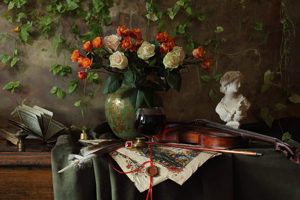 3-piece-canvas-print-still-life-with-violin-and-flowers-iii