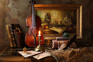 framedposter-print-still-life-with-violin-and-painting-ii